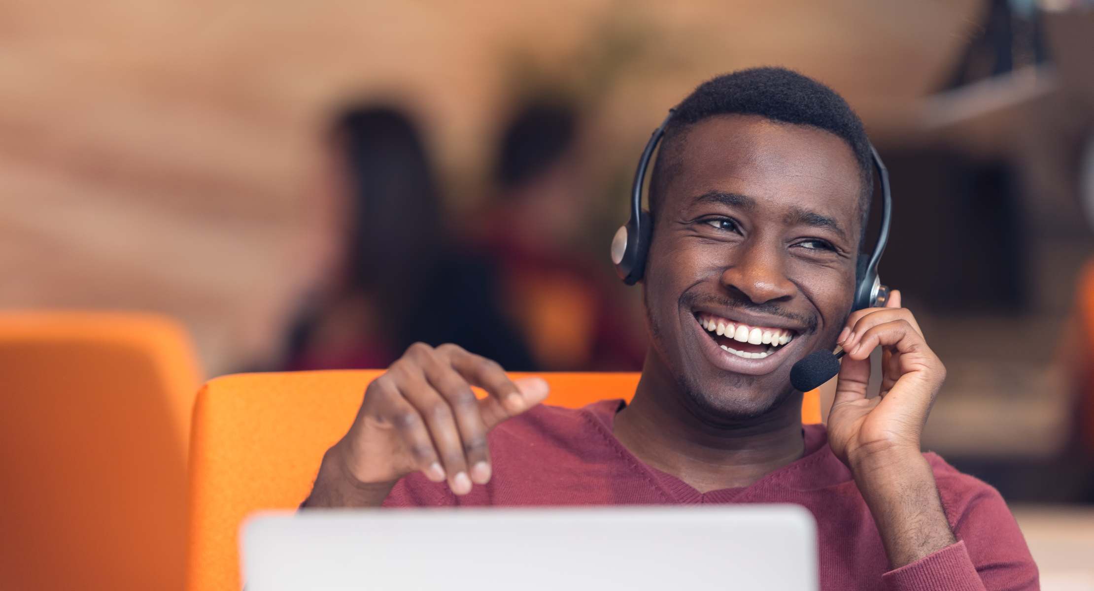 Young man on a laptop